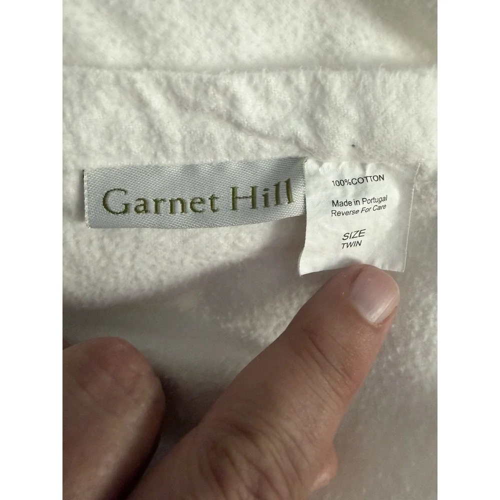 Garnet Hill White Cotton Flannel Twin Sheet Set Fitted Flat 2 Pillowcases